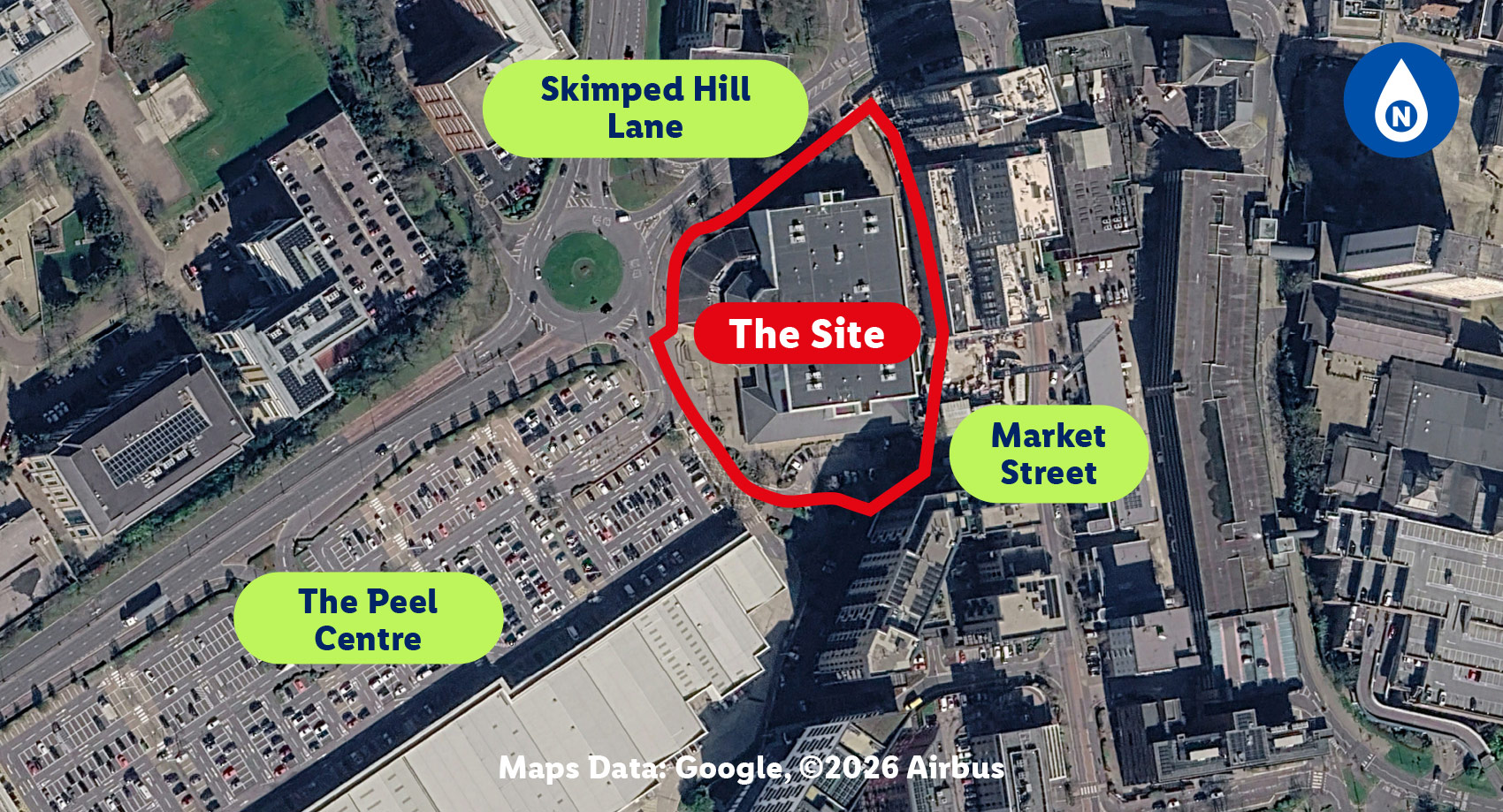 aeril photograph of the site
